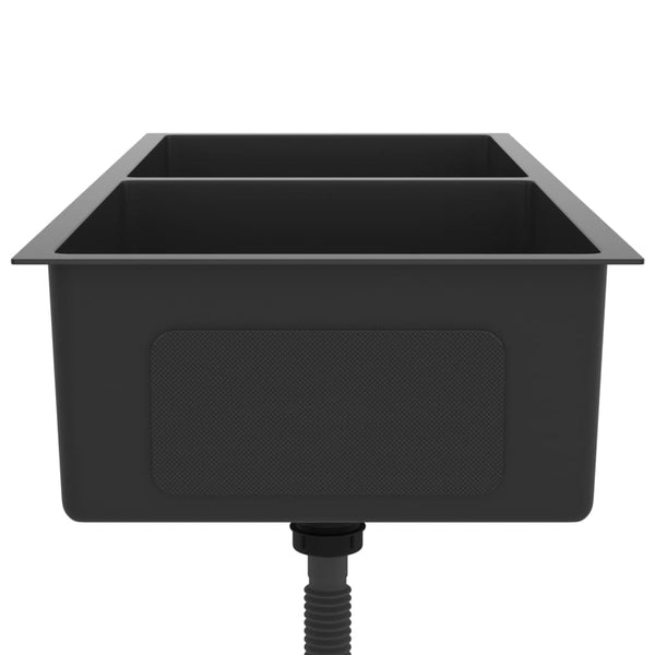 Lavello da Cucina Artigianale con Filtro Nero in Acciaio Inox - doomostore
