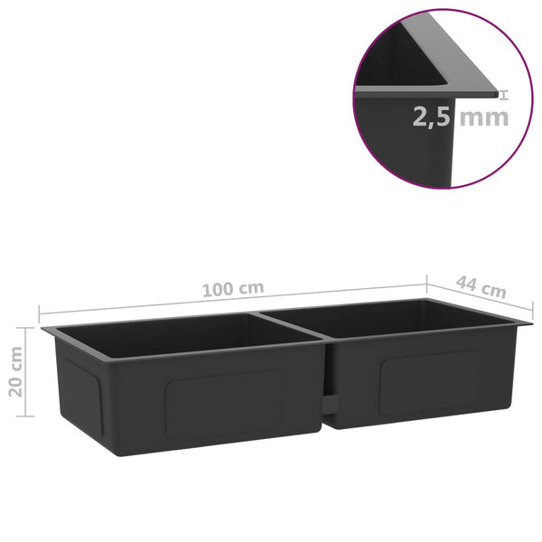 Lavello da Cucina Artigianale con Filtro Nero in Acciaio Inox - doomostore