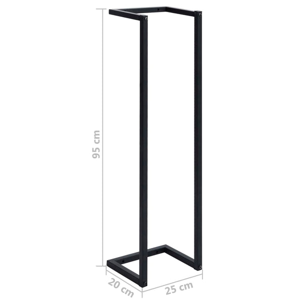Portasciugamani da Terra Nero 25x20x95 cm Ferro - doomostore
