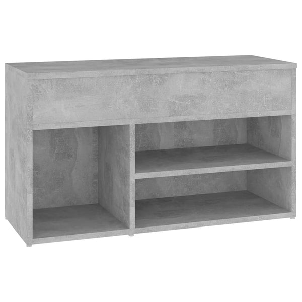 Panca Portascarpe Grigio Cemento 80x30x45 cm in Truciolato - doomostore