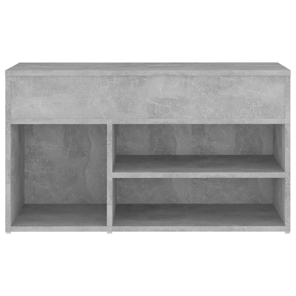 Panca Portascarpe Grigio Cemento 80x30x45 cm in Truciolato - doomostore