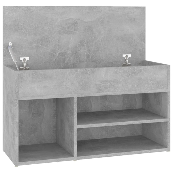 Panca Portascarpe Grigio Cemento 80x30x45 cm in Truciolato - doomostore