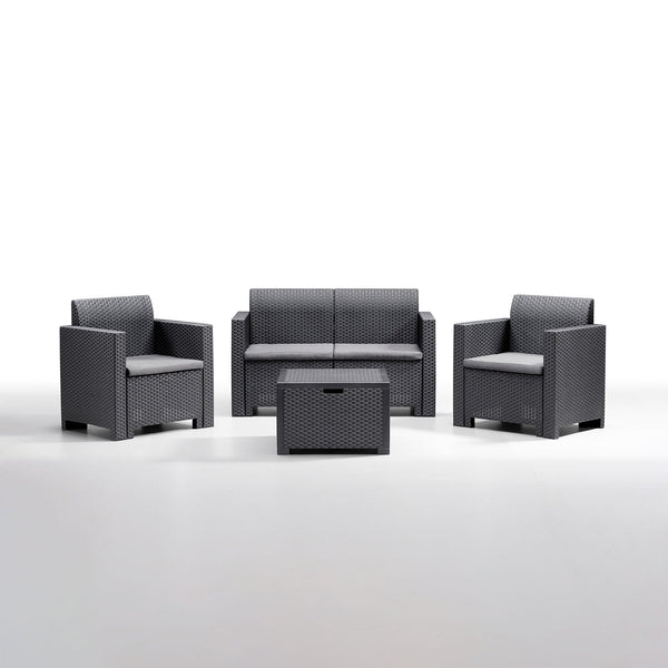 Set divani Sofia antracite da giardino - doomostore