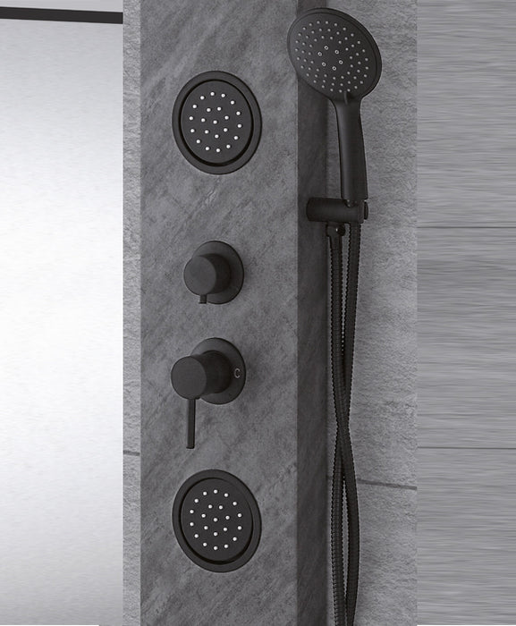 colonna doccia acciaio inox effetto pietra tre funzioni selezionabili BlackStone - doomostore