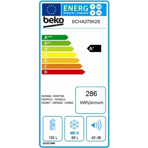 frigorifero combinato 275 Lt. Freezer no frost Beko BCHA275K2S - doomostore
