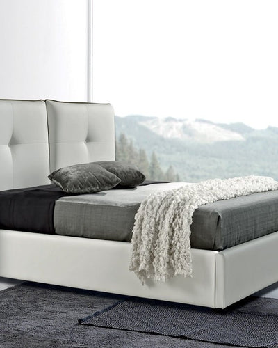 Letto Emma imbottito in ecopelle con contenitore