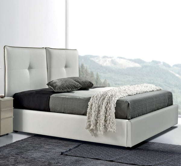 Letto Emma imbottito in ecopelle con contenitore - doomostore