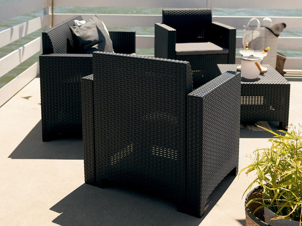 Set divani Sofia antracite da giardino - doomostore