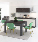 Tavolo da Pranzo Rinos diverse lunghezze con allungo 50cm Antracite/Emperador - doomostore