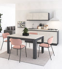 Tavolo da Pranzo Rinos diverse lunghezze con allungo 50cm Antracite/GraffioChiaro - doomostore