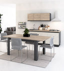 Tavolo da Pranzo Rinos diverse lunghezze con allungo 50cm Antracite/RovereYork - doomostore