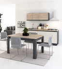 Tavolo da Pranzo Rinos diverse lunghezze con allungo 50cm Antracite/RovereYork - doomostore