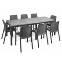 Tavolo Iro rettangolare da esterno effetto rattan color Antracite - doomostore