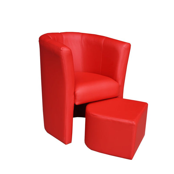 poltrona Veronica in ecopelle con pouf estraibile - doomostore