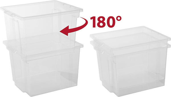 Scatole in plastica con coperchio, Set da 3 pezzi - doomostore