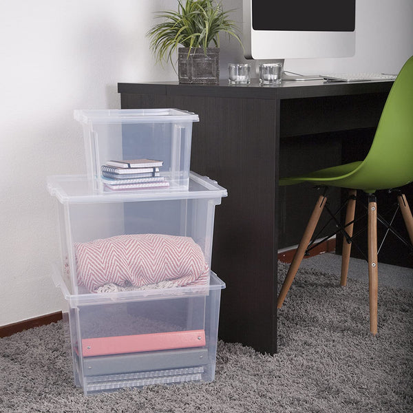 Scatole in plastica con coperchio, Set da 3 pezzi - doomostore